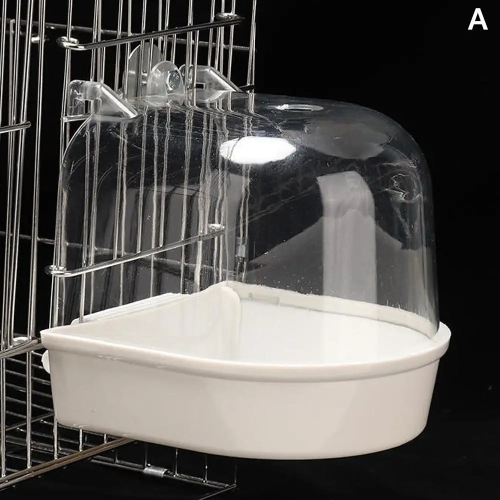 Clear Hanging Bird Bath for Cage Parakeet Bird