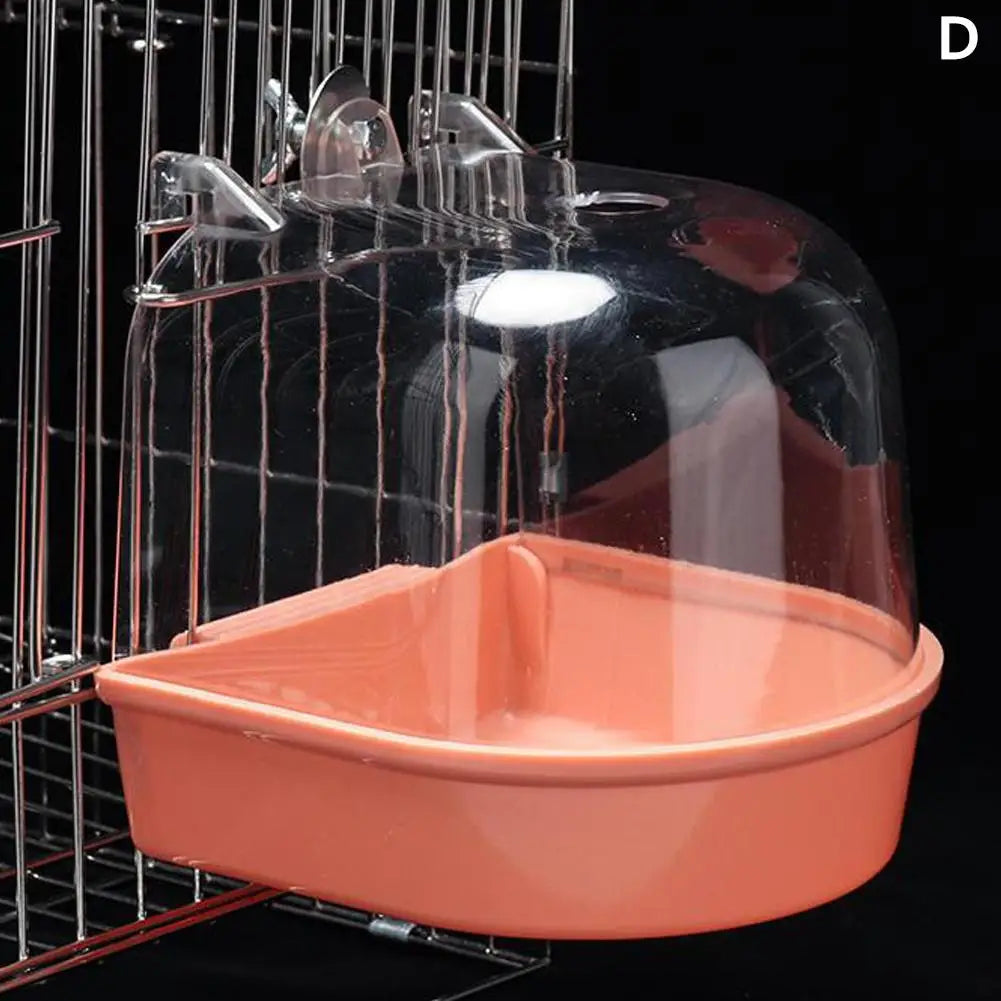 Clear Hanging Bird Bath for Cage Parakeet Bird