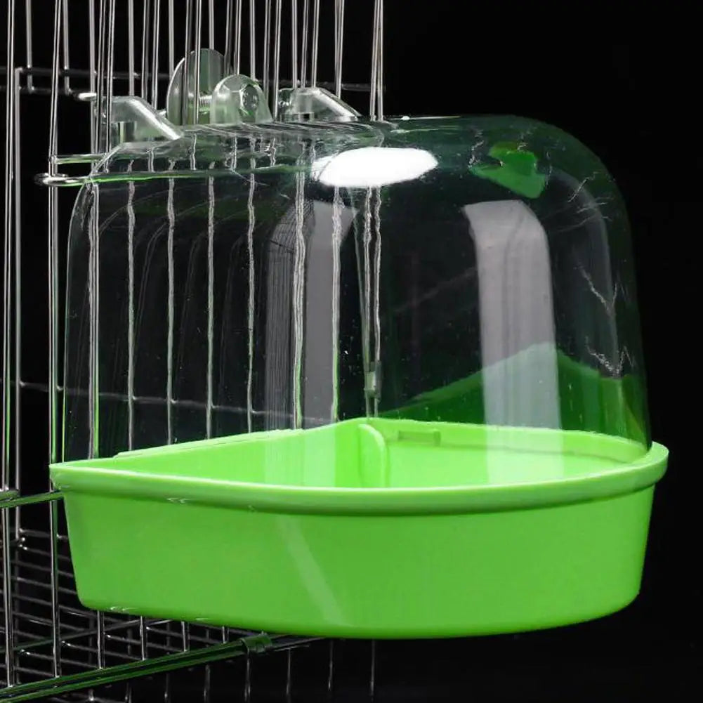 Clear Hanging Bird Bath for Cage Parakeet Bird