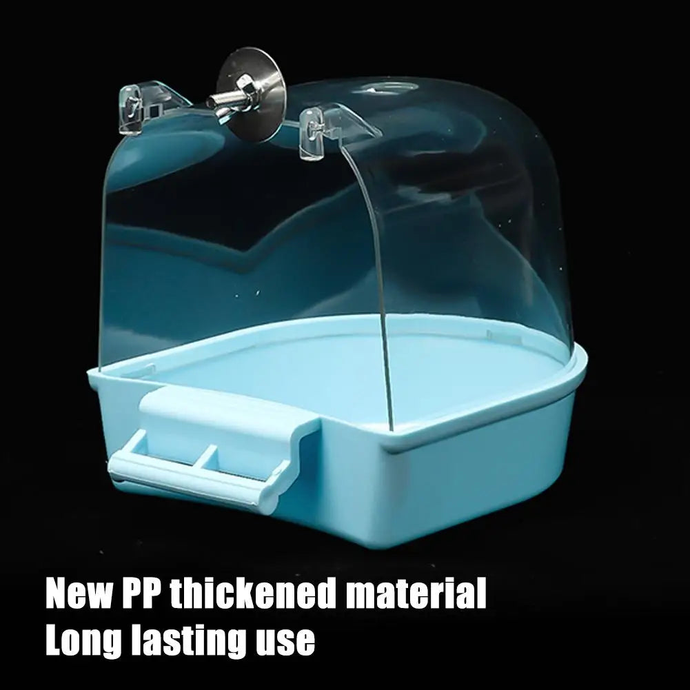 Clear Hanging Bird Bath for Cage Parakeet Bird